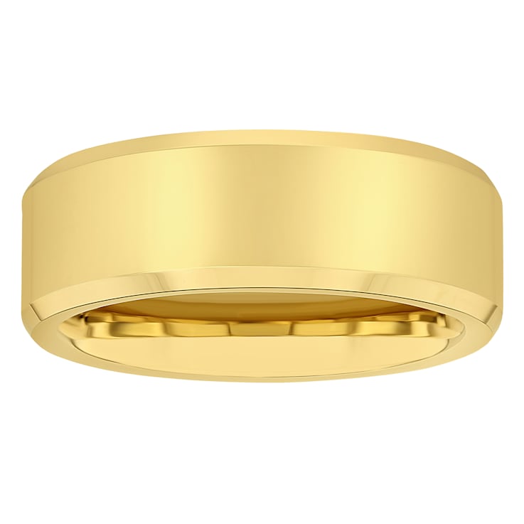 Tungsten Comfort™ Tungsten Yellow Ion Plated Beveled Edge Band