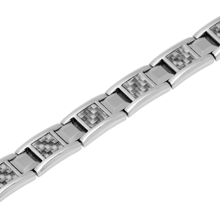 Stainless Steel and Tungsten With Carbon Fiber Bracelet