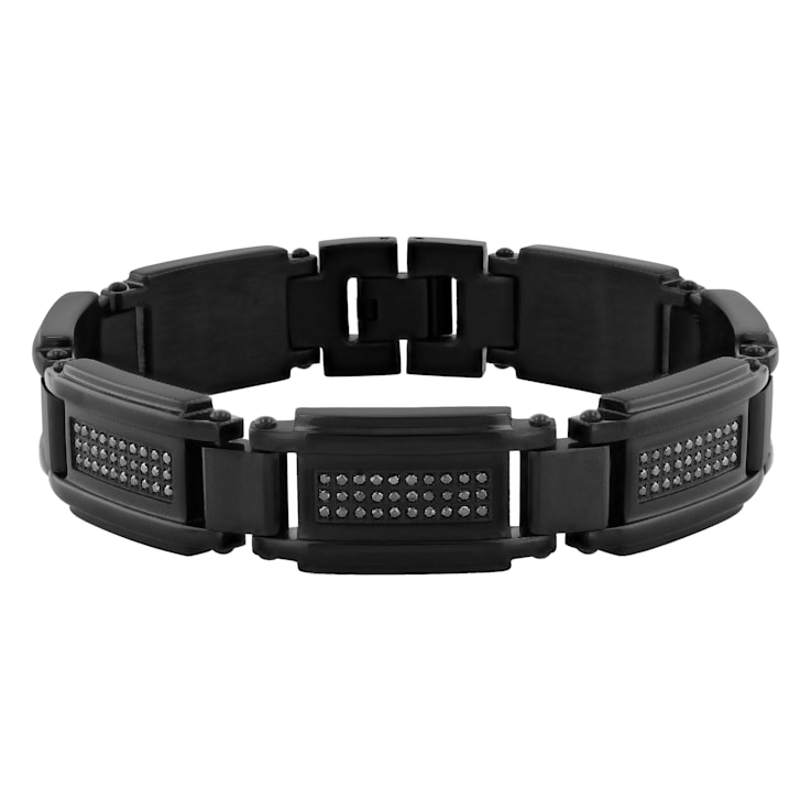 1CTW Black Diamond & Black IP Stainless Steel Bracelet