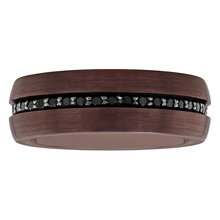 Black Sapphire with Bronze IP Tungsten Band