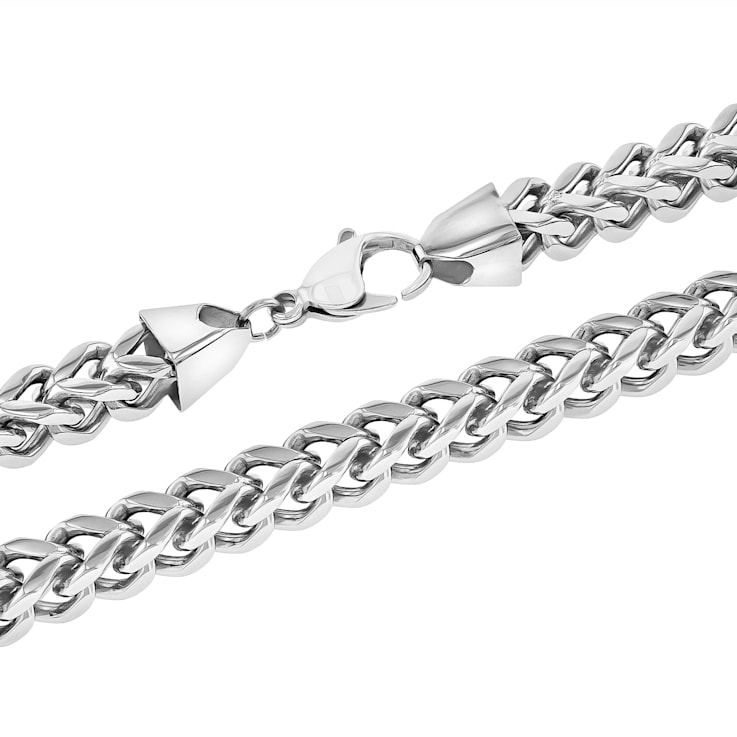 Stainless Steel Franco Chain Necklace & Bracelet Set