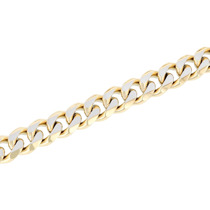 Two-Tone Stainless Steel Curb Link Bracelet