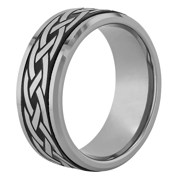 Tungsten Comfort™ Tungsten Celtic Design Black Ion Plated Band