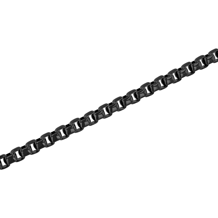 Stainless Steel Black Ion Plated Box Link Bracelet