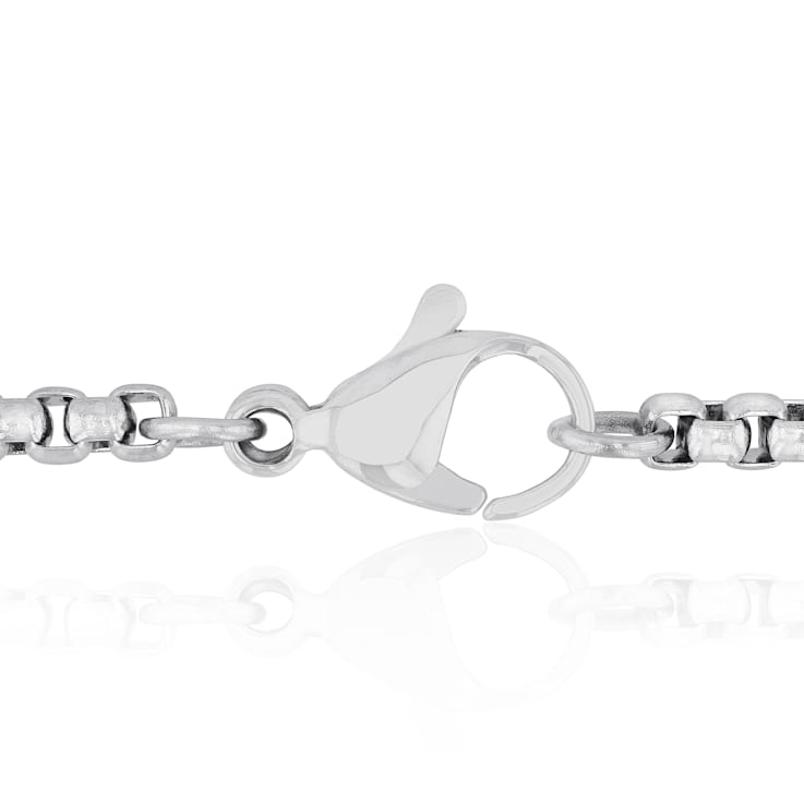 Black and White Diamond Stainless Steel Black IP Cross With Chain .50ctw