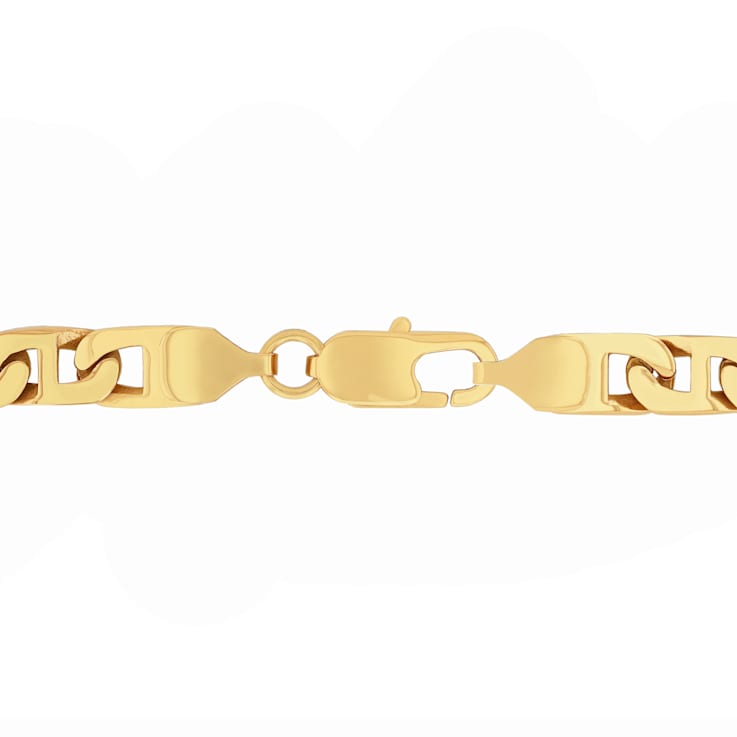 Stainless Steel Yellow Plated Mariner Link Chain Necklace