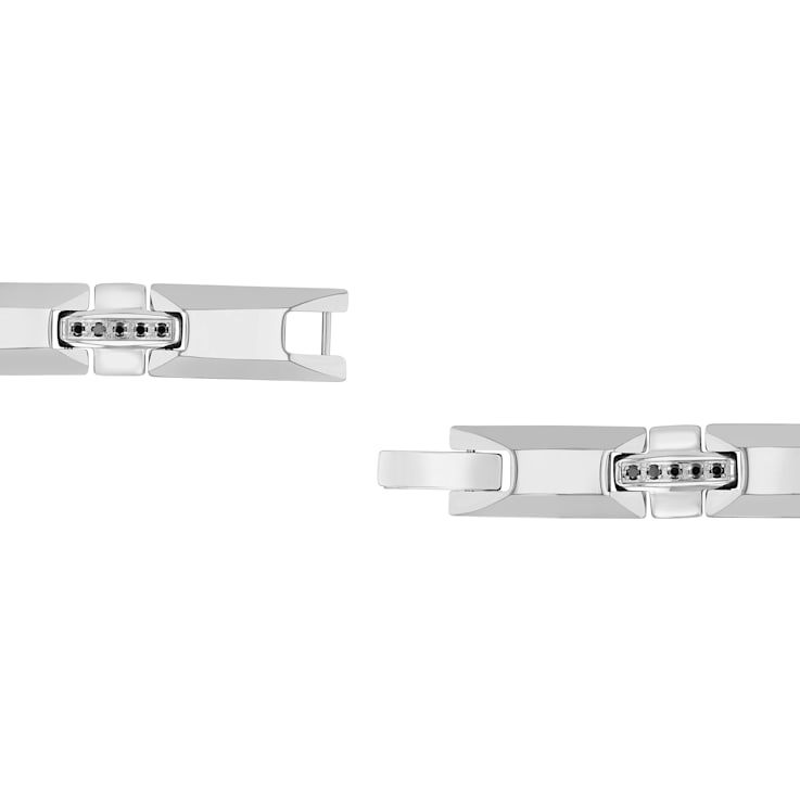 3/8CTW Diamond Tungsten and Stainless Steel High Polish Link Bracelet