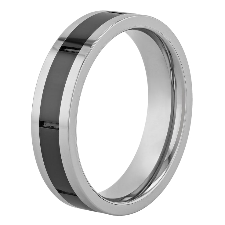 Tungsten Comfort™ Tungsten 6MM Black Ceramic Band