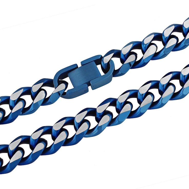 Stainless Steel Blue Ion Plated Curb Link Chain 1312JA