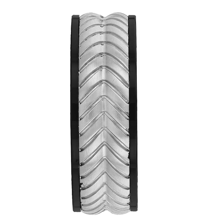 Tungsten Comfort™ Tungsten 8MM Black Ion Plated Tire Tread Band