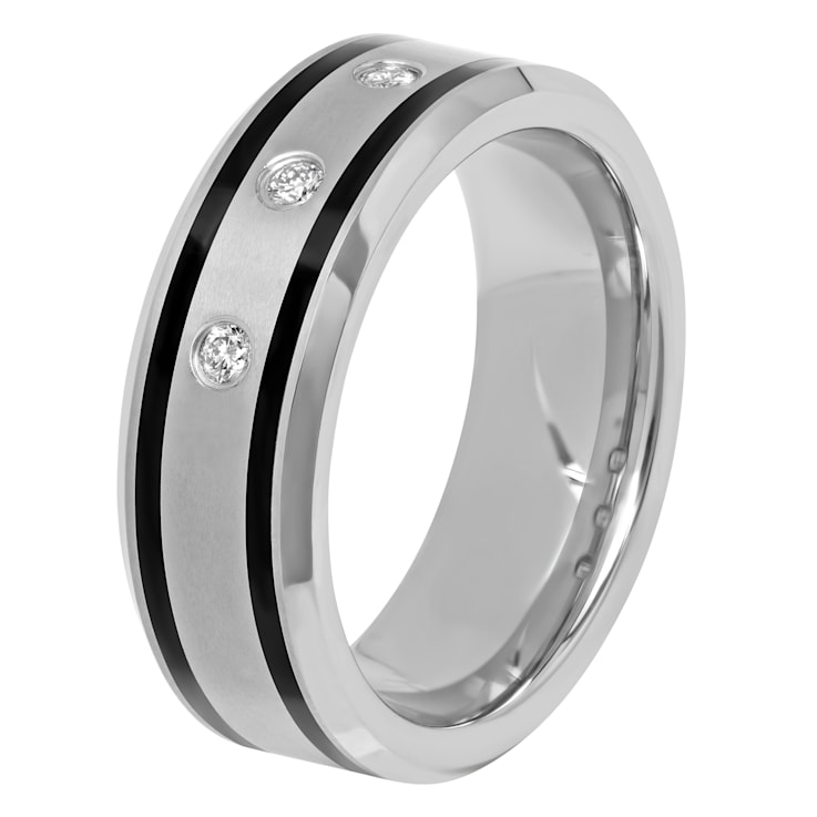 Tungsten Comfort™ 1/8CTW Diamond Tungsten and Resin 8MM Band