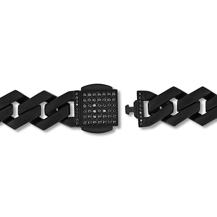 1/2CTW Black Diamond & Black IP Stainless Steel Bracelet