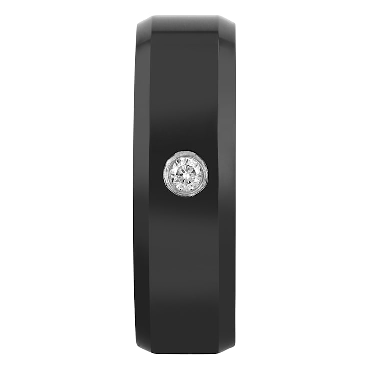 Tungsten Comfort™ .05CTW Diamond Tungsten Black Ion Plated Band