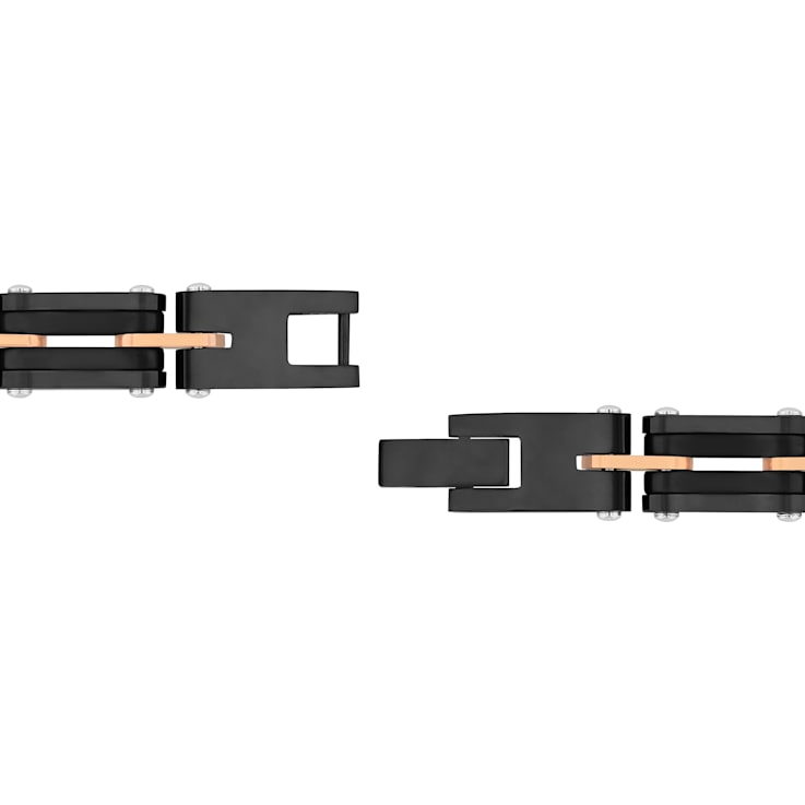Diamond Accent Two-Toned Stainless Steel Link Bracelet