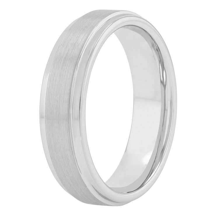 Tungsten Comfort™ Tungsten White Polished/Brushed Step Band