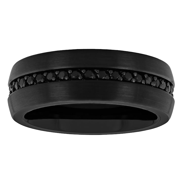 Black Sapphire with Black IP Tungsten Band