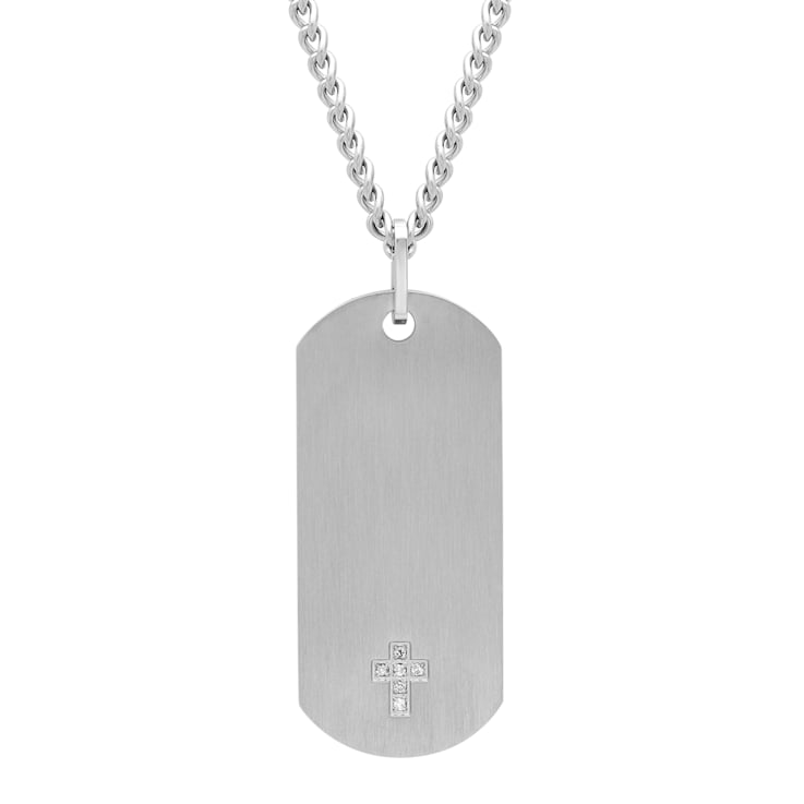 0.05CTW Stainless Steel Dog Tag