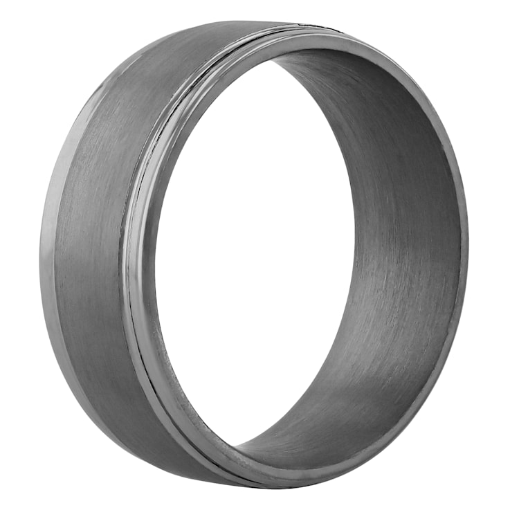 Tantalum 8MM Brushed Finish Step Edge Band