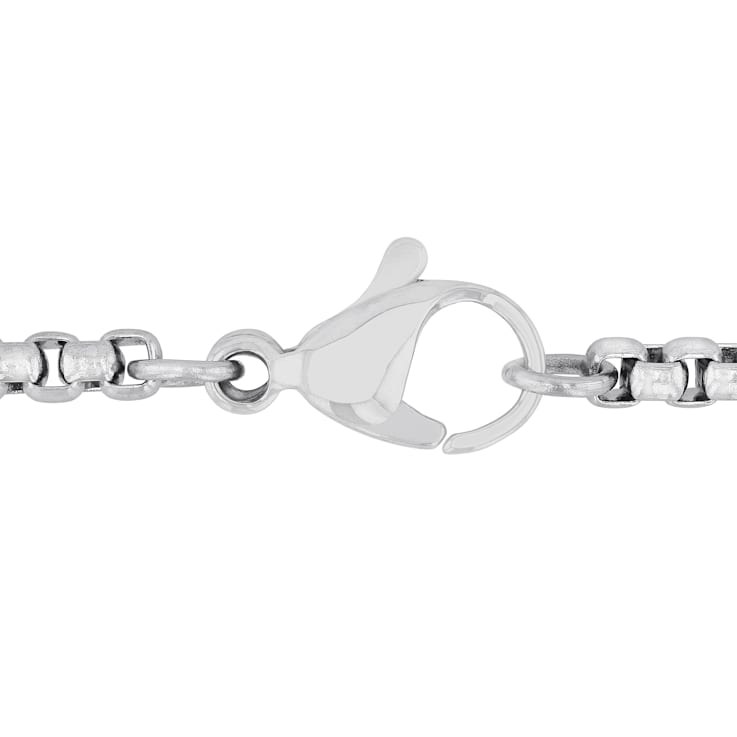 Diamond Accent Stainless Steel Textured Cross Pendant