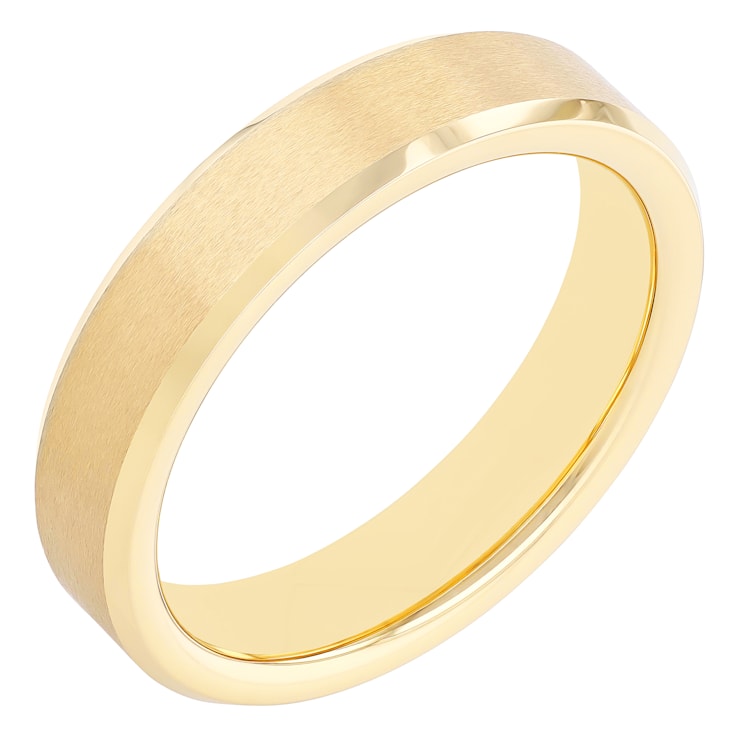 Gold-Tone Tungsten 6MM Beveled Edge Band