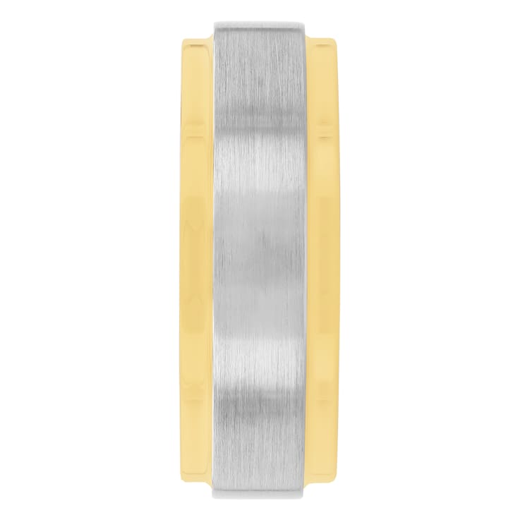 Two-Tone Tungsten 8MM Step Edge Band