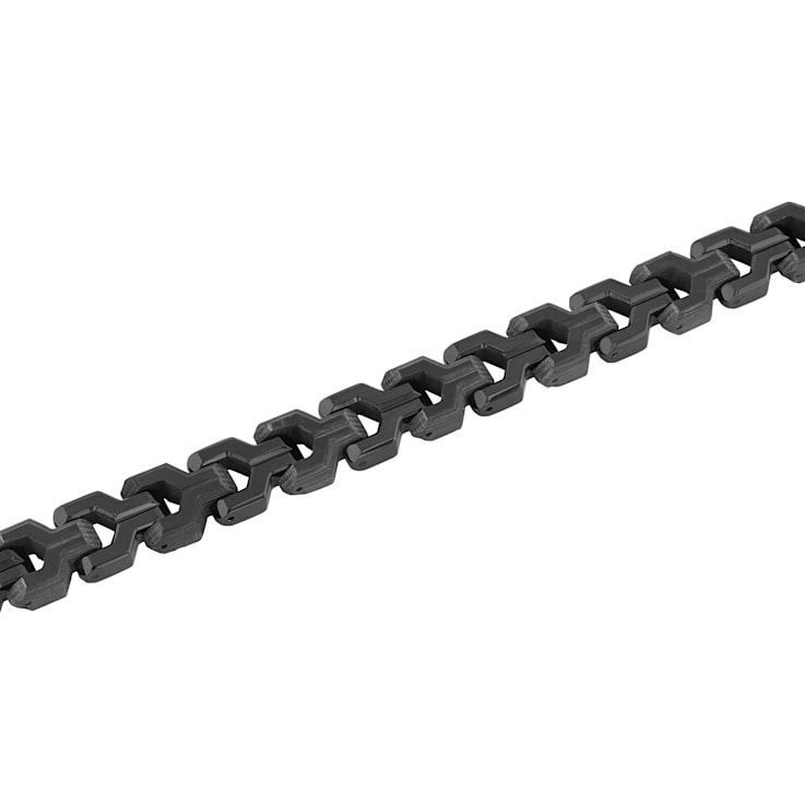 Stainless Steel & Forged Carbon "Y" Link Bracelet