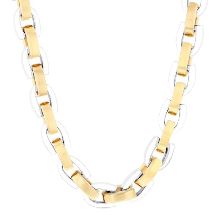 Two-Tone Stainless Steel 10MM Horseshoe Link Chain Necklace