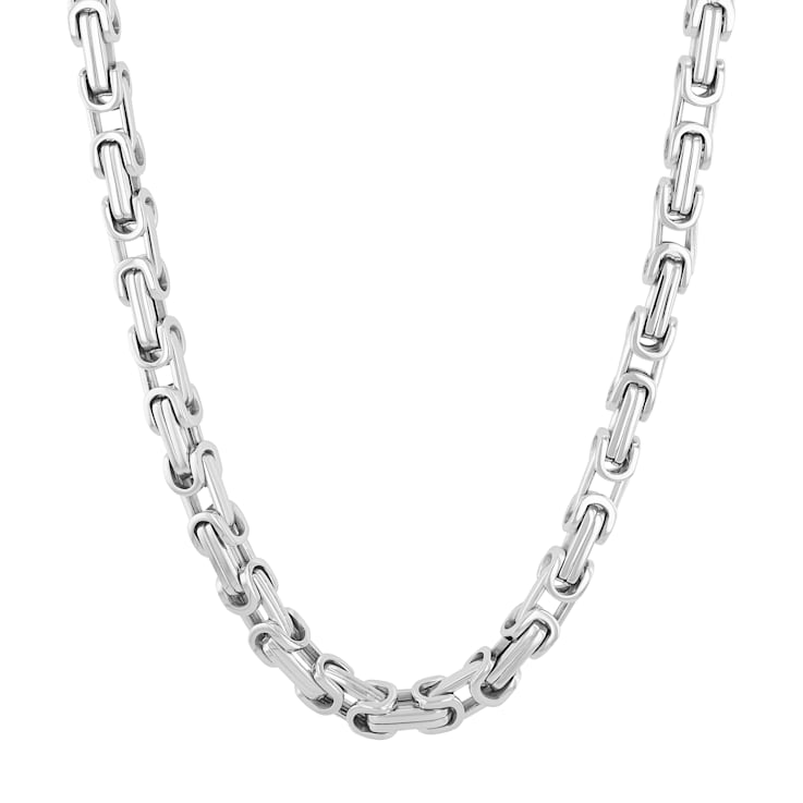 Stainless Steel Byzantine Necklace and Bracelet Set