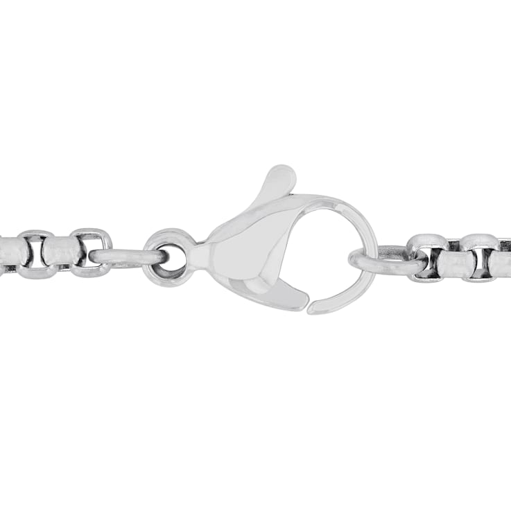 Stainless Steel Black Ion Plated Franco Link Inlay Drop Bar Pendant