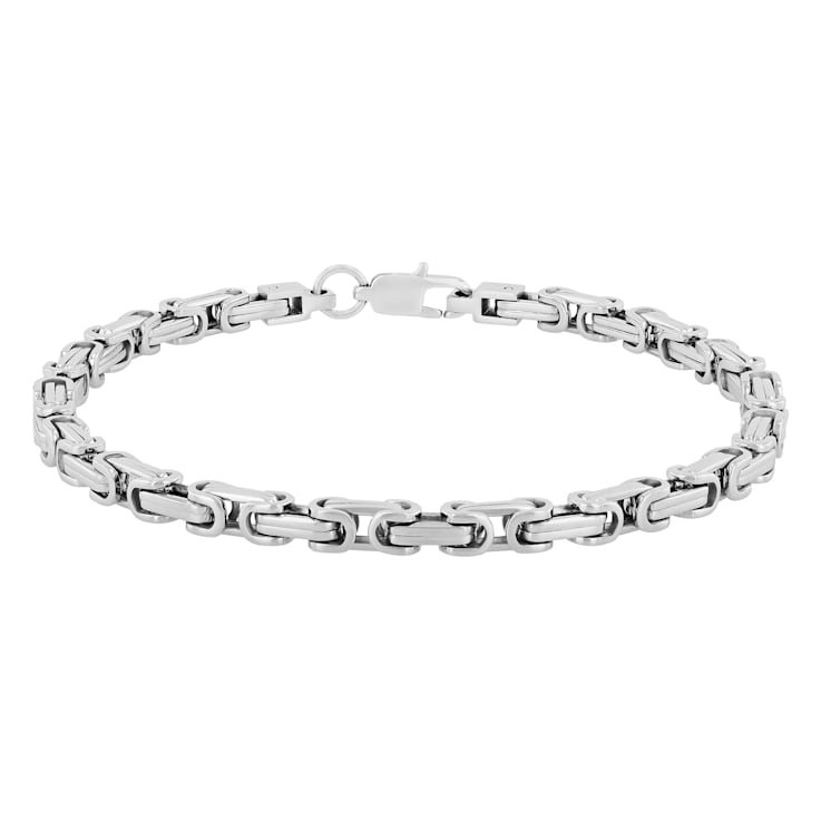 Stainless Steel Byzantine Necklace and Bracelet Set