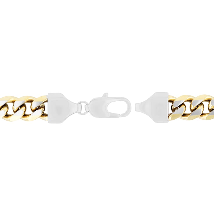 Two-Tone Stainless Steel Curb Link Bracelet
