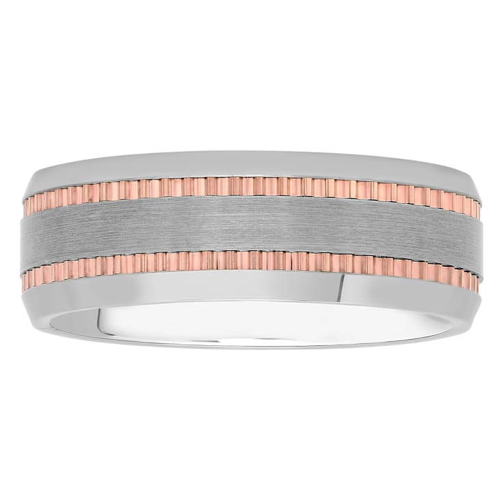Tungsten Comfort™ Tungsten 8MM Double Row Milgrain Band