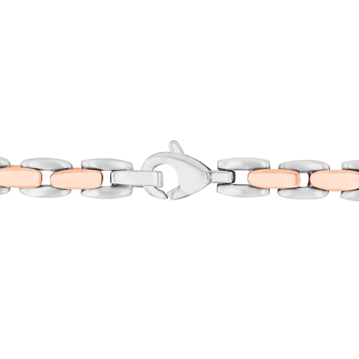 Stainless Steel 7MM Rose Ion Plated Chain Necklace