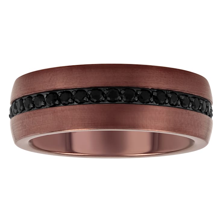Tungsten Comfort™ 1CT Diamond Black Sapphire Tungsten Bronze Ion Plated Band