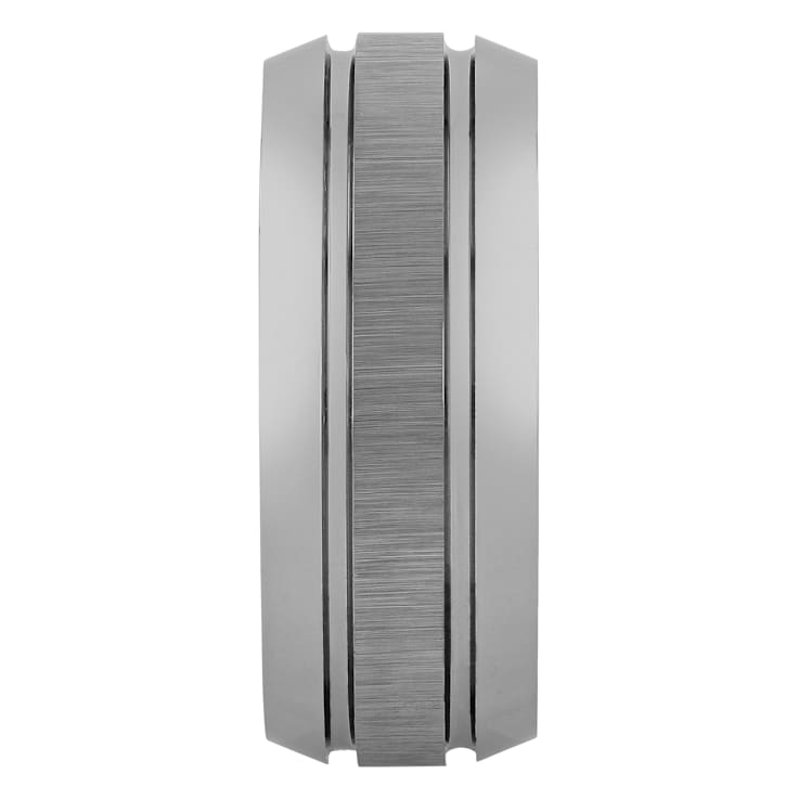 Tungsten 9MM Brushed Center Grooved Band