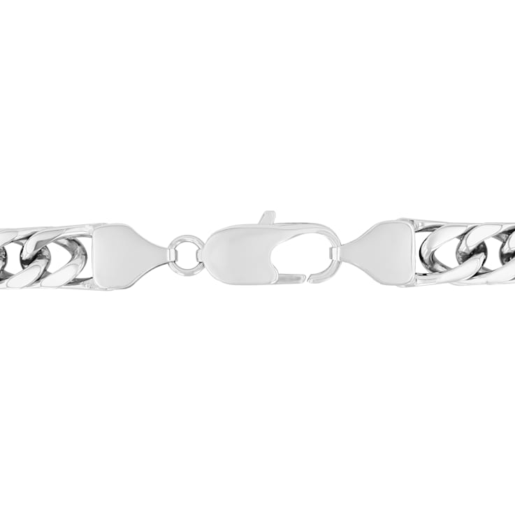 1/2CTW Diamond Stainless Steel 20 Inch Curb Link Chain Necklace