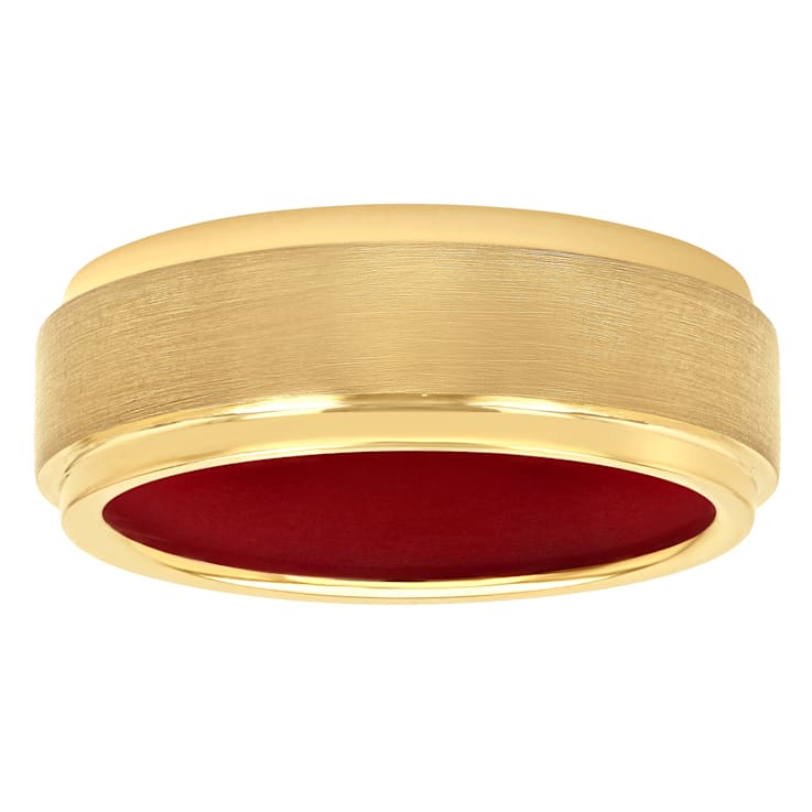 Tungsten Comfort™ Tungsten and Silicone Brushed Center Band in Yellow Finish