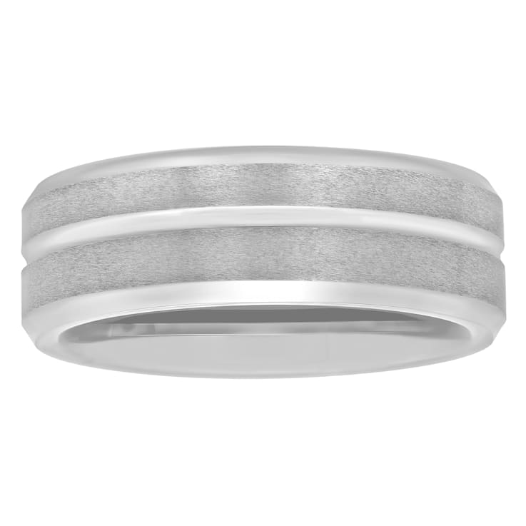 Tungsten Comfort™ White Tungsten 8MM Polished Groove Band
