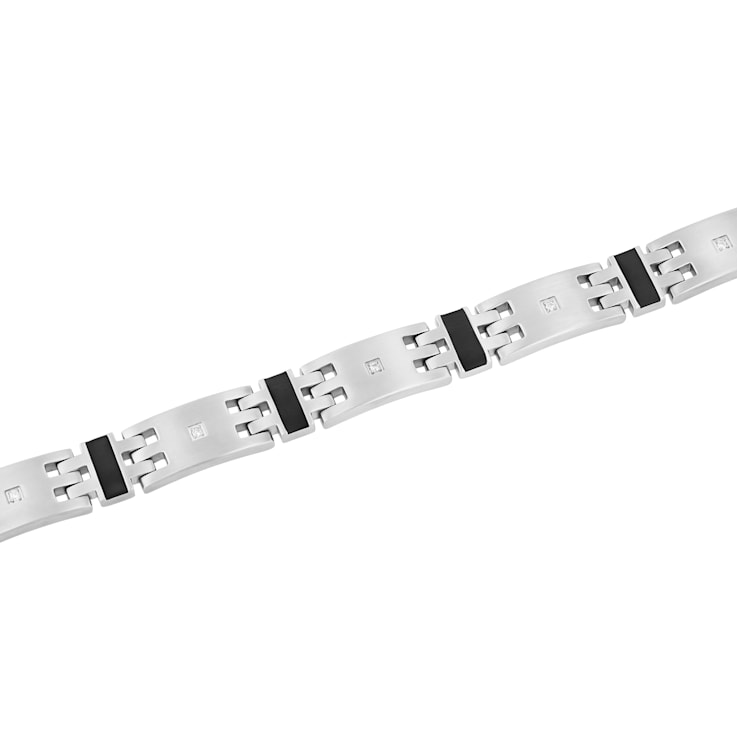 1/10CTW Diamond Titanium Link Bracelet