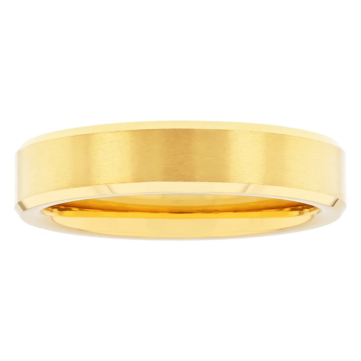 Gold-Tone Tungsten 6MM Beveled Edge Band