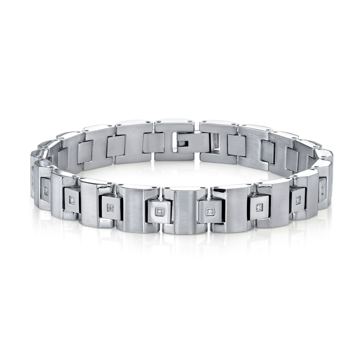 Stainless Steel Diamond Bracelet .10ctw
