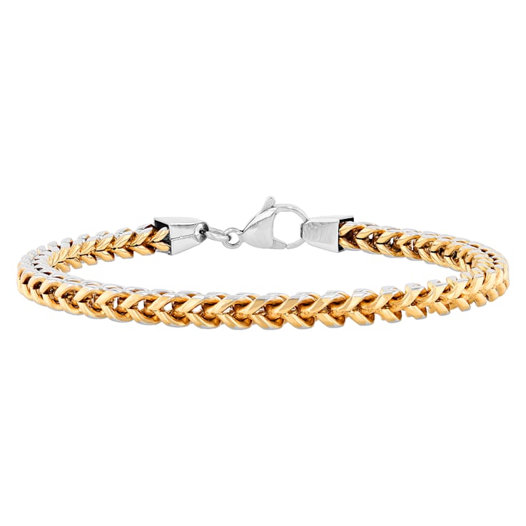 Stainless Steel Yellow Ion Plated Franco Link Bracelet