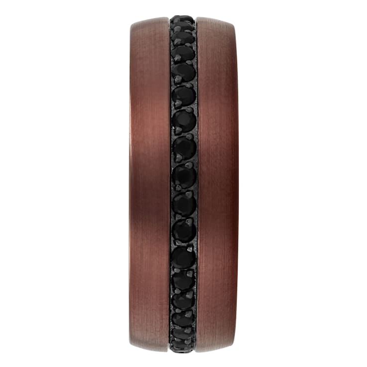 Tungsten Comfort™ 1CT Diamond Black Sapphire Tungsten Bronze Ion Plated Band