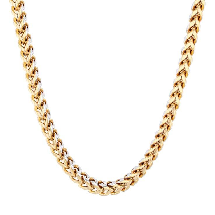 Gold-Tone Stainless Steel 5MM Franco Link Chain Necklace & Bracelet Set