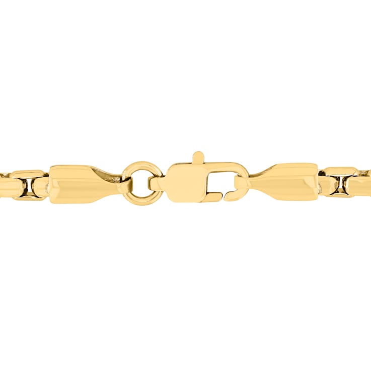 White Diamond Stainless Steel Yellow IP Lion Head With Chain 1/3ctw