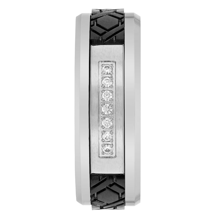 Tungsten Comfort™ .12CTW Diamond Tungsten Black Ion Plated Texture
Center Band