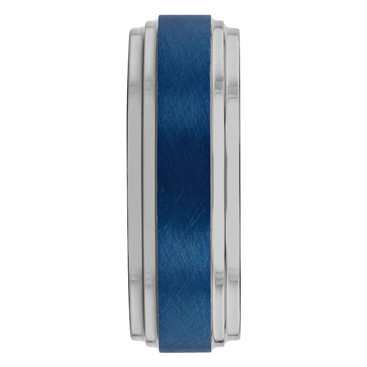 Tungsten Comfort™ Tungsten 8MM Blue Ion Plated with Frozen Center Band