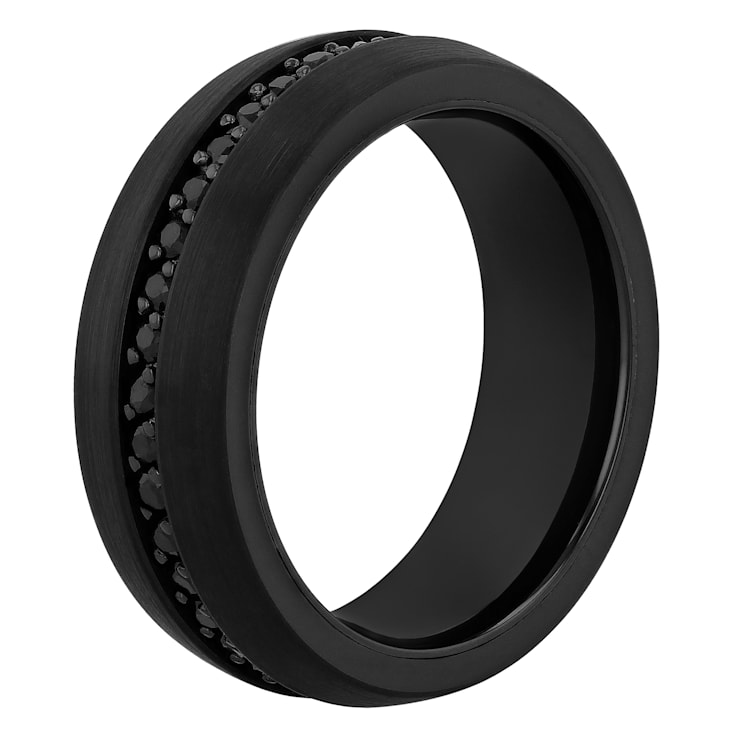 Black Sapphire with Black IP Tungsten Band