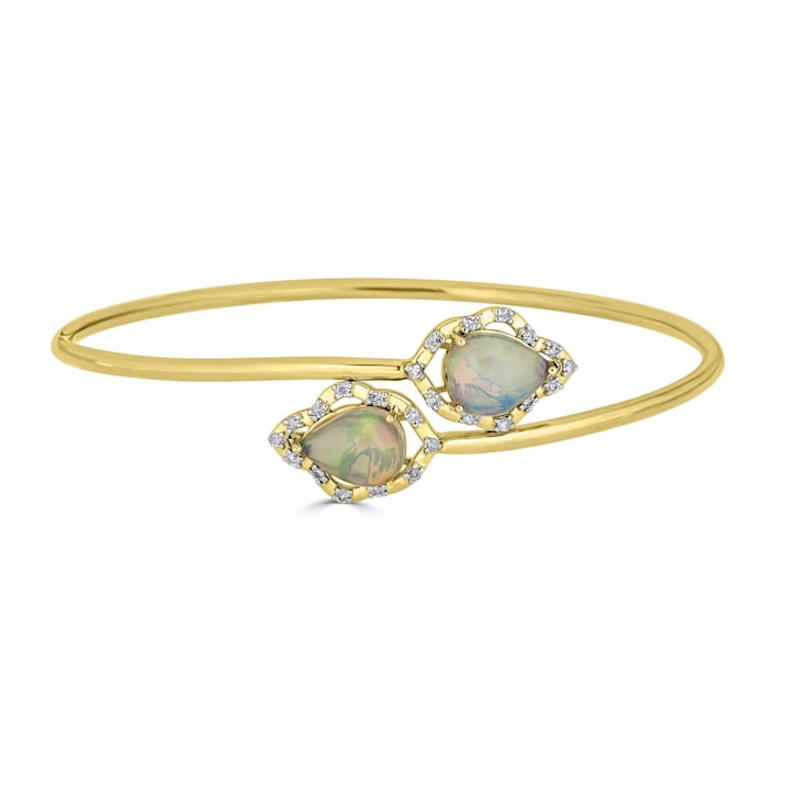 Opal Bypass Bangle Bracelet