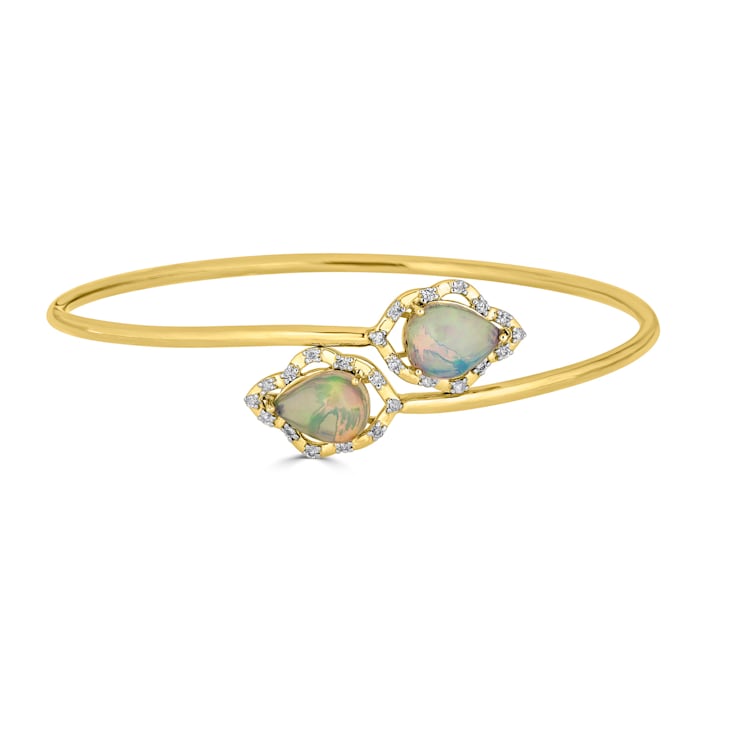 Opal Bypass Bangle Bracelet